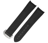 JZWCHQ Bands de montre en silicone en nylon en nylon en caoutchouc de 20 mm pour Omega GMT Planet Ocean Seamaster Diver 300 Sangle de montre orange à extrémité incurvée