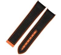 JZWCHQ Bands de montre en silicone en nylon en nylon en caoutchouc de 20 mm pour Omega GMT Planet Ocean Seamaster Diver 300 Sangle de montre orange à extrémité incurvée