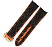JZWCHQ Bands de montre en silicone en nylon en nylon en caoutchouc de 20 mm pour Omega GMT Planet Ocean Seamaster Diver 300 Sangle de montre orange à extrémité incurvée