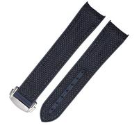 JZWCHQ Bands de montre en silicone en nylon en nylon en caoutchouc de 20 mm pour Omega GMT Planet Ocean Seamaster Diver 300 Sangle de montre orange à extrémité incurvée