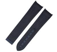 JZWCHQ Bands de montre en silicone en nylon en nylon en caoutchouc de 20 mm pour Omega GMT Planet Ocean Seamaster Diver 300 Sangle de montre orange à extrémité incurvée