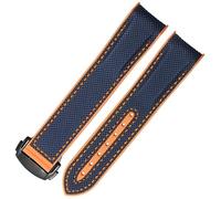 JZWCHQ Bands de montre en silicone en nylon en nylon en caoutchouc de 20 mm pour Omega GMT Planet Ocean Seamaster Diver 300 Sangle de montre orange à extrémité incurvée