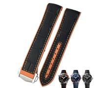 JZWCHQ Bands de Montres à Cornes de Vache de 20 mm pour Omega Seamaster 300 Speedmaster de Ville Watch Strap for Men Bracelet Point Buckle for Man Woman