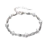 JZWCHQ Bijoux 925 Four Claw Bracelet CZ éblouissant pour femmes Wedding S925 Jewelry Gift Jewellery