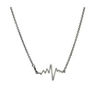 JZWCHQ Bijoux/Colliers Chaîne en acier Couple de couple Pendre en alliage Electrocardiogramme Modèle Pendants pour femmes