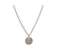 JZWCHQ Bijoux/Colliers Collier de chaîne en acier titane, collier de cartes rondes personnalisé, collier de couple de motif d'ours en alliage