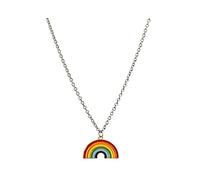 JZWCHQ Bijoux/colliers Collier de couple personnalisé, collier en chaîne en acier en titane, collier incurvé arc-en-ciel, colliers pendentifs pour femmes juifs