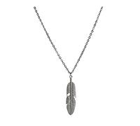 JZWCHQ Bijoux/colliers Collier en chaîne en acier titane, collier de couple simple personnalisé, collier de plumes pendentif en alliage