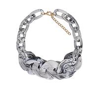 JZWCHQ Bijoux/Colliers Fashion Women's Punk Resin Chain Chunky Channeux Collier Pendard Bijoux exagéré Collier Retro Acrylique Pendentif pour femmes