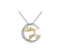 JZWCHQ Bijoux/colliers Les colliers combinés des cerfs et de la lune pour les femmes, des colliers de pendentif de clavicule exquis, la longueur totale est de 15,55 pouces de pendentifs pour femmes