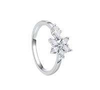 JZWCHQ Bijoux de Femmes Authentiques Sterling Scintillantes Feuilles de Feuilles de Fleur de Fleur Anneaux de bagues pour Femmes Anniversaire Beaux Cadeaux juifs