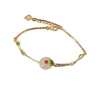 JZWCHQ Bijoux de femmes chinoises chinoises rétro Court Knobby Bamboo Leaf émail couleur coque en toute sécurité