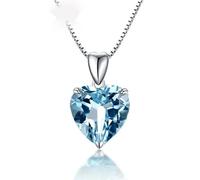 JZWCHQ Bijoux de femmes Natural Blue Topaz 100% S 45 cm Collier Pendentif pour femmes 925 Topaz Gemstone Jewlery