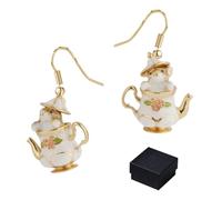 JZWCHQ Bijoux de filles mignonnes Écureuil dans le jeu, arme émaillée à la main Toile tamine boucle d'oreille, boucles d'oreilles à charme animal délicat/collier de bijoux de bijoux pour les