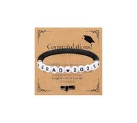 JZWCHQ Bijoux Ensemble 2025 Bracelet Graduation Bulk Grad Bracelets avec carte de message pour Prom Long Pearl