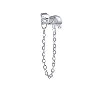 JZWCHQ bijoux Femmes Boucles d'oreilles en argent, 1pcs 100% 925 Sterling Silver Wring Chain de boucle d'oreille Snow Leopard Moon étoiles Moucles d'oreilles pour femmes Bijoux de chaîne