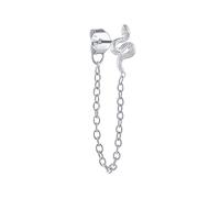 JZWCHQ bijoux Femmes Boucles d'oreilles en argent, 1pcs 100% 925 Sterling Silver Wring Chain de boucle d'oreille Snow Leopard Moon étoiles Moucles d'oreilles pour femmes Bijoux de chaîne