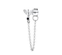 JZWCHQ bijoux Femmes Boucles d'oreilles en argent, 1pcs 100% 925 Sterling Silver Wring Chain de boucle d'oreille Snow Leopard Moon étoiles Moucles d'oreilles pour femmes Bijoux de chaîne