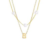 JZWCHQ Bijoux Nouveau 2025 Arrivée en acier inoxydable 26 lettre Collier à double couche pour femmes Collier de perle de coeur élégant 2025 cadeau de mode d'anniversaire de mode avec pour vous