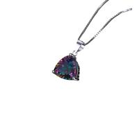 JZWCHQ Bijoux pour femmes Nouvelles pour la tendance 2025 5.7ct Natural Mystic Quartz 925 Collier de pendentif en argent sterling pour femme bijoux de mode pas de chaîne nouveau pour l'arrivée