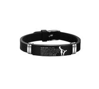 JZWCHQ Bijoux Silicone Men Bracelet Longlable Longueur Bangles Brangles bracelets Courage de papa maman à mon fils vous êtes courageux que vous croyez les bijoux