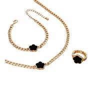 JZWCHQ Bijoux Unisexe Stainles Stell Pearl Butfly Boucles d'oreilles Collier Bracelet Bijoux quatre pièces pour femmes Accessoires à la mode Party Fashion Trendy Creative Thing For Women and Men