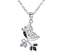 JZWCHQ Black 925 Silver Silver Fine Bijoux Butterfly Colliers de fiançailles et pendentifs pour femmes