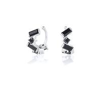 JZWCHQ Boucles d'oreilles à Clip de Zircon Noir pour Femmes