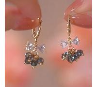 JZWCHQ Boucles d'oreilles de chaîne de chaîne de cristal brillant femelle bijoux de mariage cadeaux d'anniversaire
