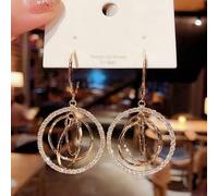 JZWCHQ Boucles d'oreilles de chaîne de chaîne de cristal brillant femelle bijoux de mariage cadeaux d'anniversaire