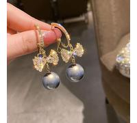 JZWCHQ Boucles d'oreilles de chaîne de chaîne de cristal brillant femelle bijoux de mariage cadeaux d'anniversaire