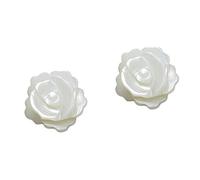 JZWCHQ Boucles d'oreilles de goujon à fleurs en perle mignonne pour femmes S925 STERLING Silver Hypoallernic Small White Rose Floral Déclaration cartilage tragus Post Pin Fashion Birthday Wedding