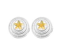 JZWCHQ Boucles d'oreilles en Forme de Fleur de pêcher dorée en Argent S925, Boucles d'oreilles de séparation de Couleur de tempérament de Style Ethnique Classique féminin (nom de la Couleur: