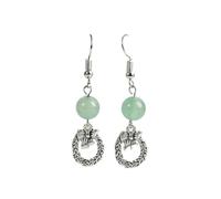 JZWCHQ Boucles d'oreilles en pierre naturelle pour femmes - Créatif 6 mm Amethyst Round Berle Pendre de couronne creux, Fashion Fashion Fonction à la main Natural Raw Gemstone Women Party Gift UI