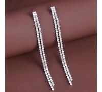 JZWCHQ Boucles d'oreilles Longues pour Femmes en Bols en Cristal et Diamants d'imitation, étincelants, pour Les Mariages