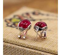 JZWCHQ Boucles d'oreilles pour femmes, boucles d'oreilles pour femmes mode bijoux délicats S925 Réglage fin Calcédoine verte Boucles d'oreilles, 925, 925