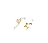 JZWCHQ Boucles d'oreilles pour femmes, couleurs boucles d'oreilles ballons chiens d'oreille de chien 925 Chaîne d'oreille ronde alphabet femelle simple