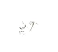 JZWCHQ Boucles d'oreilles pour femmes, couleurs boucles d'oreilles ballons chiens d'oreille de chien 925 Chaîne d'oreille ronde alphabet femelle simple