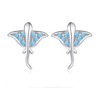 JZWCHQ Boucles d'oreilles pour femmes, mignon océan bleu manta étouffer la boucle d'oreilles vestes de goujons divas poisson mer animal pour femmes bijoux