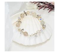 JZWCHQ Bracelet charme Bracelet Braceux en cristal de quartz naturel brillant Bracelets pour femmes accessoires de bijoux de mode féminine 2021 Nouveau (taille: quartz rutilé)
