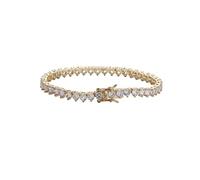 JZWCHQ Bracelet de tennis Hip Hop 4 mm Gol à trois boues zircon cristal dames bracelet dames cadeaux premium texture unisexe colorée (couleur: 8 pouces)