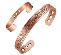 JZWCHQ Bracelet en cuivre Vicmag pour les femmes Bracelet magnétique Magnet Maignants à 99,9% Taille réglable en cuivre pur solide avec boîte-cadeau (tricolore de raisin)