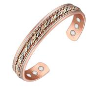 JZWCHQ Bracelet en cuivre Vicmag pour les femmes Bracelet magnétique Magnet Maignants à 99,9% Taille réglable en cuivre pur solide avec boîte-cadeau (tricolore de raisin)