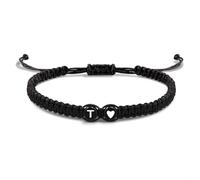 JZWCHQ Bracelet EVEMate avec lettre et cœur pour les couples et les amis - Nom AZ initial - Bredited Friendship Band pour les femmes, les hommes et les enfants