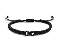 JZWCHQ Bracelet EVEMate avec lettre et cœur pour les couples et les amis - Nom AZ initial - Bredited Friendship Band pour les femmes, les hommes et les enfants
