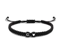 JZWCHQ Bracelet EVEMate avec lettre et cœur pour les couples et les amis - Nom AZ initial - Bredited Friendship Band pour les femmes, les hommes et les enfants