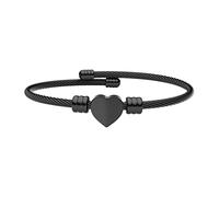 JZWCHQ Bracelets de bijoux Câble en acier inoxydable Tire coeur charme bracelet Punk Bracelet au poignet réglable GA100-1A4