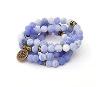 JZWCHQ Bracelets pour hommes et femmes, 108 perles Mala, pierres naturelles, collier enroulé