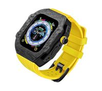 JZWCHQ Carbone Watch Watch Case FluorObber Band Mod Kit ， pour Ultra 8 7 6 5 4 SE 49mm 45mm 44 mm MOYEN MOYAGE ET REMPLACEZ LE KIT STRAPE DE MONTRE