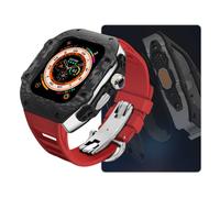 JZWCHQ Carbone Watch Watch Case FluorObber Band Mod Kit , pour Ultra 8 7 6 5 4 SE 49mm 45mm 44 mm MOYEN MOYAGE ET REMPLACEZ LE KIT STRAPE DE MONTRE
